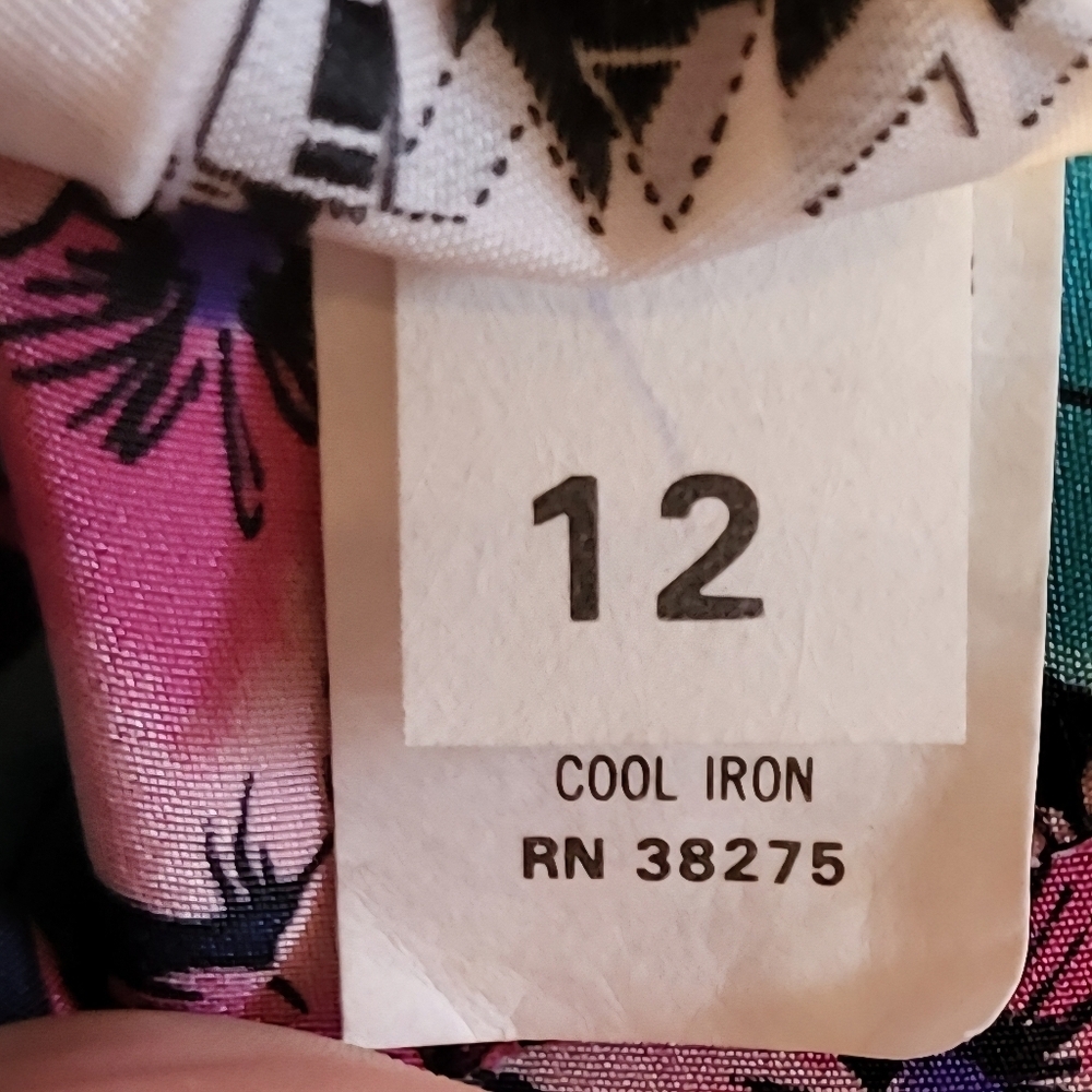 Vintage Evanna Colorful Floral Long Sleeve Blouse Made In USA Size 12 - Picture 8 of 9